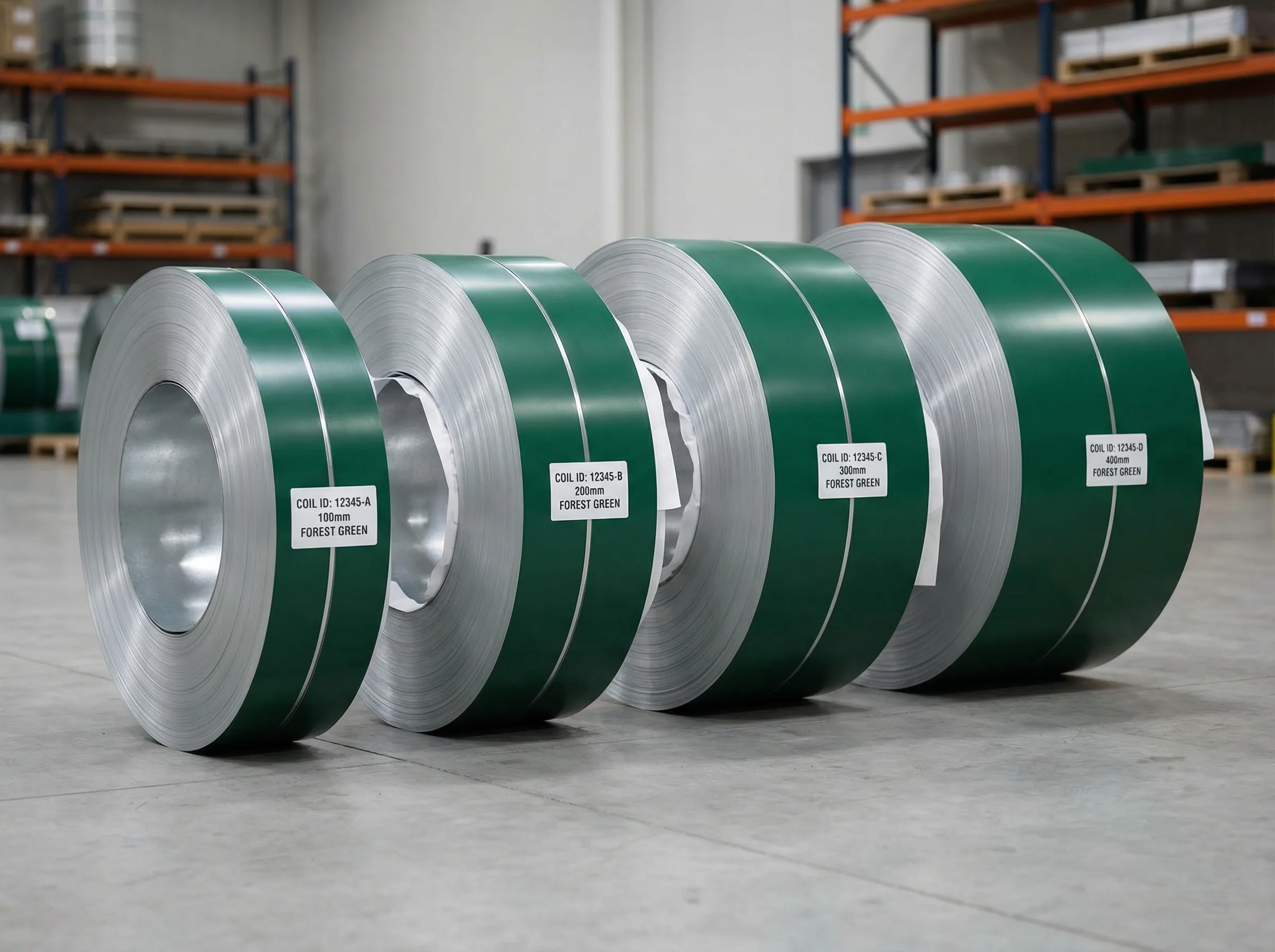 High-gloss forest green slit aluminum coils