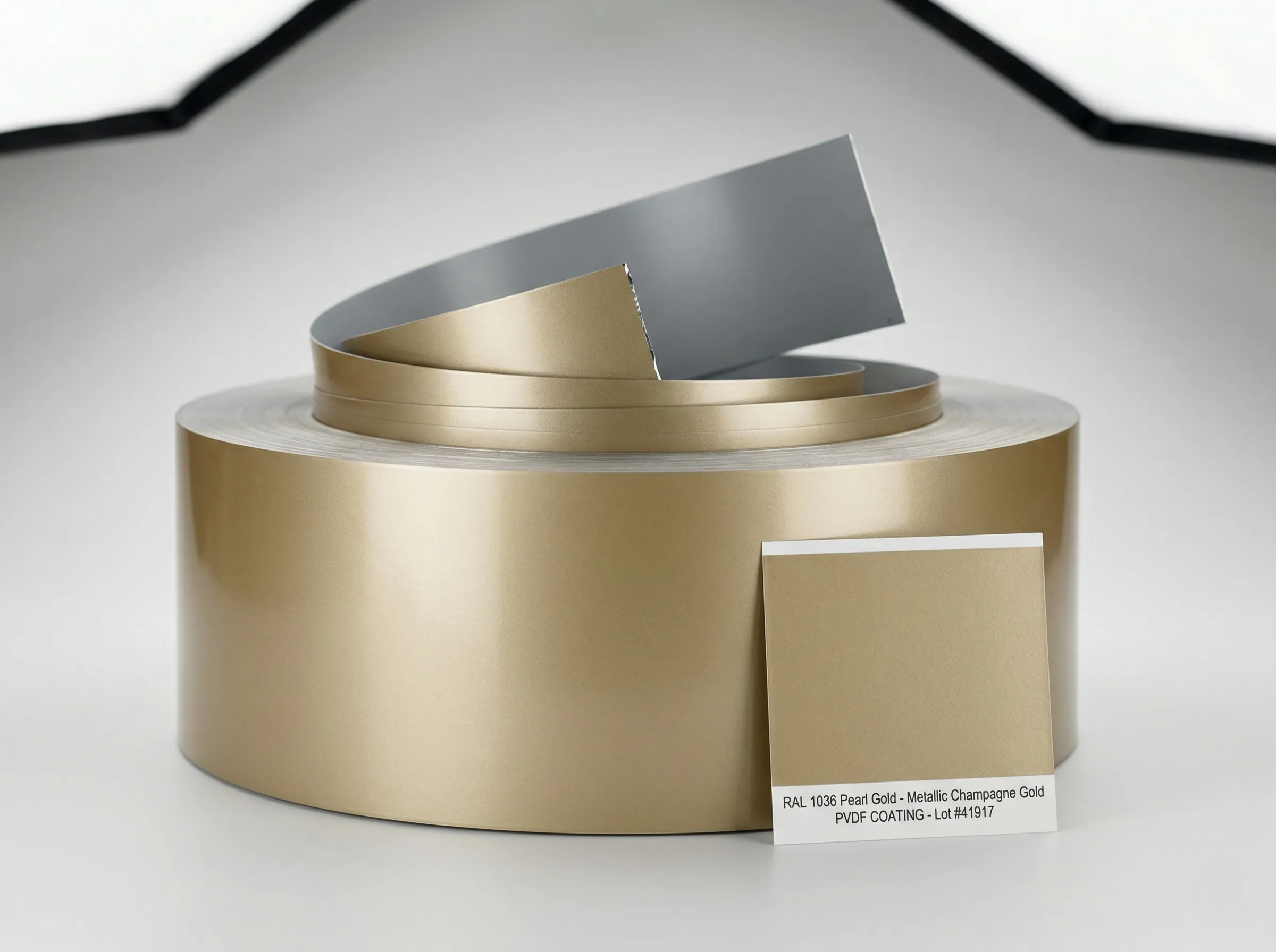 Pearl gold PVDF coated aluminum coil sample
